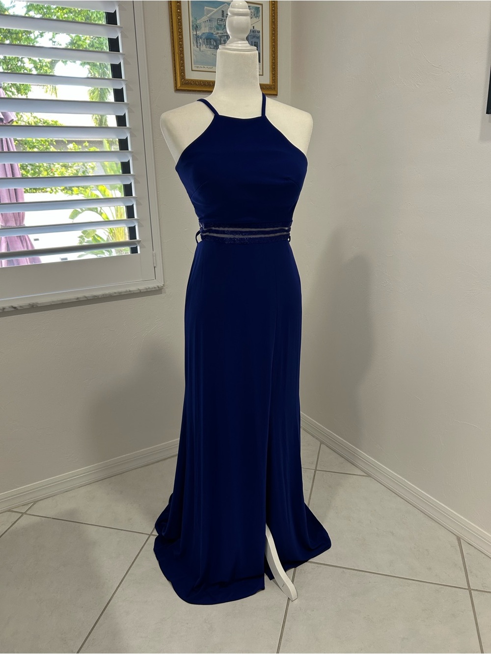 Morgan & Co. Royal blue dress spaghetti straps.